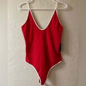 Contrast trim bodysuit